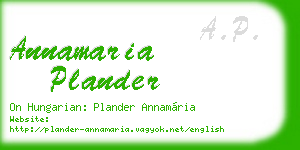 annamaria plander business card